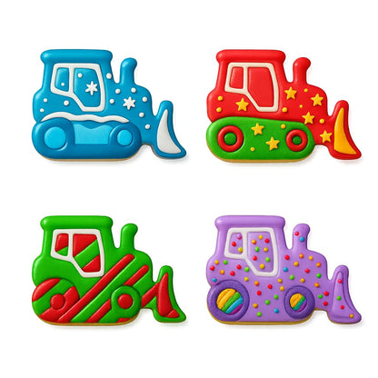 Mighty Gadget Construction Bulldozer Cookie Cutter & Stamp - 4x2.67" Fun Shape for Kids' Baking Projects (Random Color)