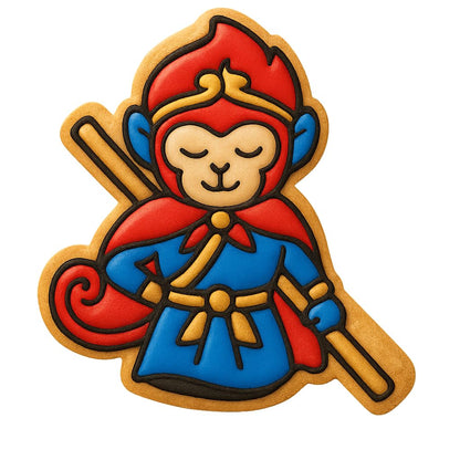 Sun Wukong Monkey King Warrior Cookie Cutter - 4x3.5" Fun Creative Baking Design