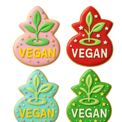 Mighty Gadget Vegan Leaf Cookie Cutter & Stamp - 4x3.28" Nature-Inspired Design for Plant-Based Baking (Random Color)