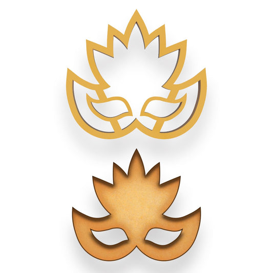 Mardi Gras Flame Masquerade Mask Cookie Cutter (Yellow) - 4.1x3.7 Inches, Festive Carnival Baking Tool for Party Treats