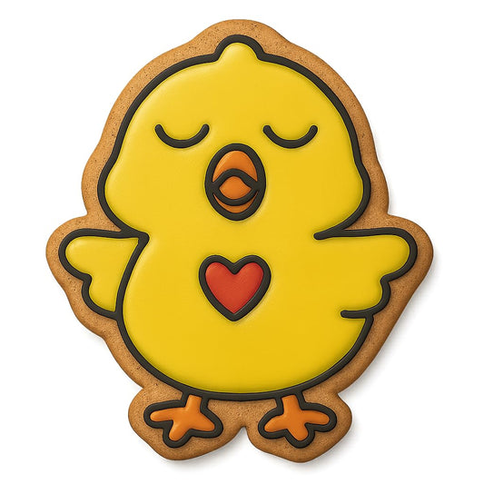 Chanting Chick Heart Cookie Cutter - 3.2x4" Fun Baking Design Delight