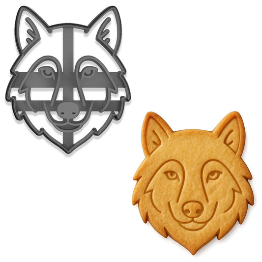 Majestic Wolf Cookie Cutter and Stamp Set - 4x3.36", Nature-Inspired Baking Mold for Animal Lovers (Random Color)