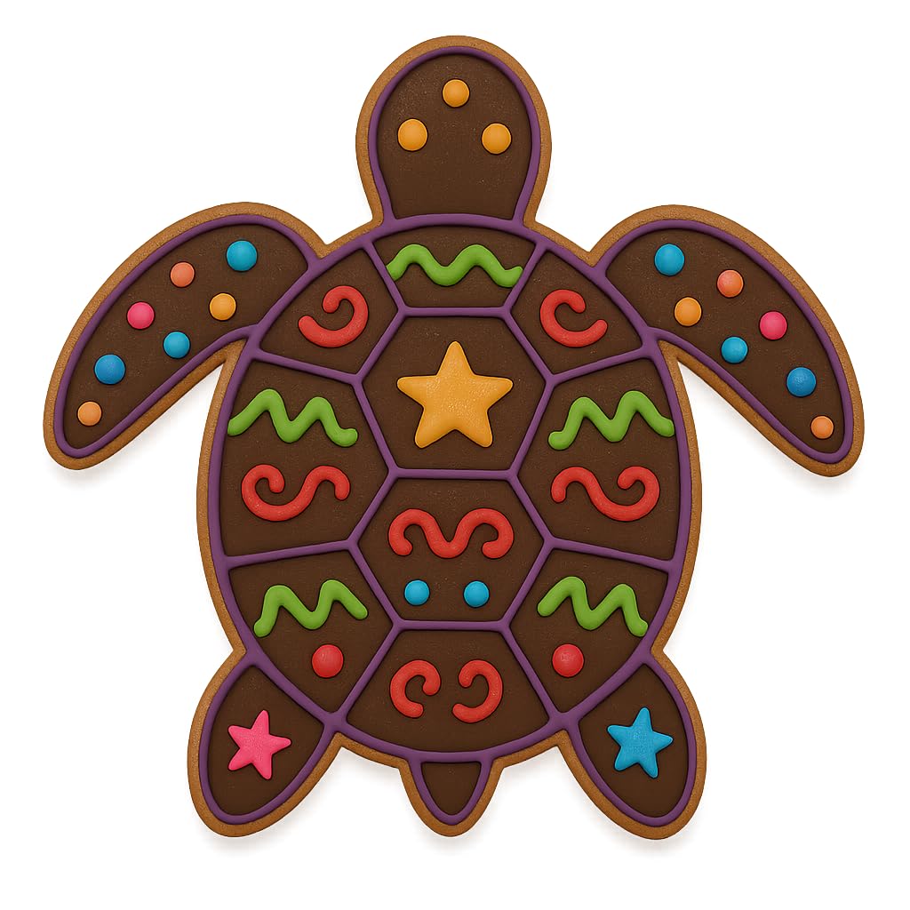 Ocean Turtle Cookie Cutter & Stamp Trio – 3 Sizes (4", 3", 2") – Beach-Themed Baking & Fondant Set (Random Color)
