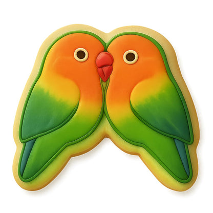 Heartfelt Lovebirds Cookie Cutter - 4x3.1" Quality Baking Tool