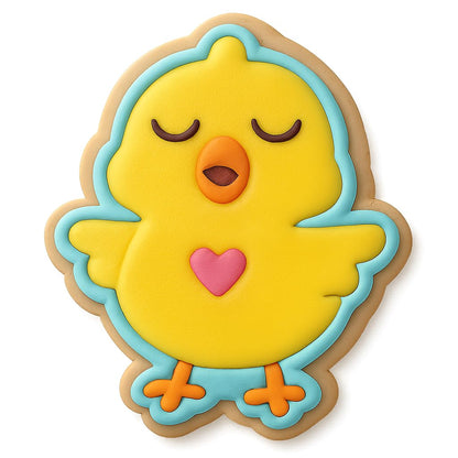 Chanting Chick Heart Cookie Cutter - 3.2x4" Fun Baking Design Delight