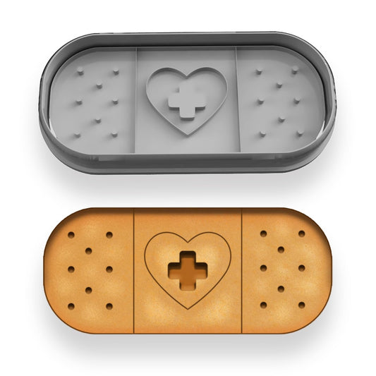 Bandage Cookie Cutter & Stamp - 4x1.75 Inches, Fun First-Aid Baking Tool