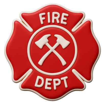 Maltese Cross Fire Dept. Cookie Cutter & Stamp - 4x4", Firefighter-Themed Baking Tool