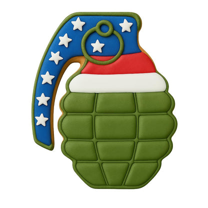 Mighty Gadget Hand Grenade Cookie Cutter - 3.5x2.68", Combat & Army Inspired Cookie Mold for Patriotic Occasions (Random Color)