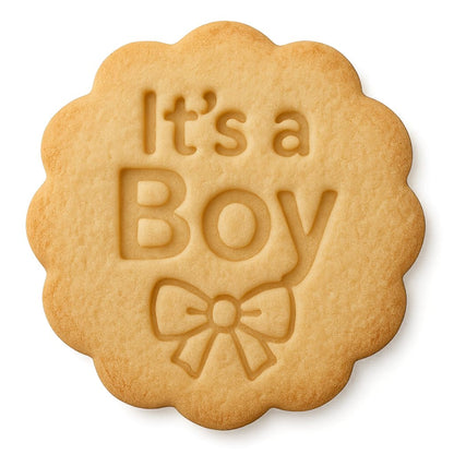 Mighty Gadget It's a Boy with Bow Cookie Cutter & Stamp - 4x4" Sweet Celebration for Baby Showers (Random Color)