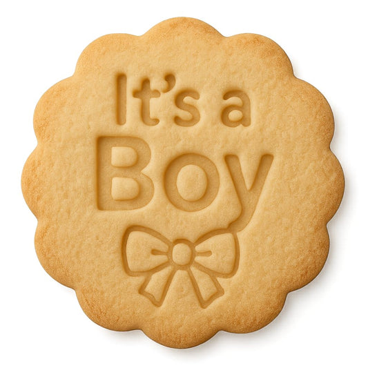 Mighty Gadget It's a Boy with Bow Cookie Cutter & Stamp - 4x4" Sweet Celebration for Baby Showers (Random Color)