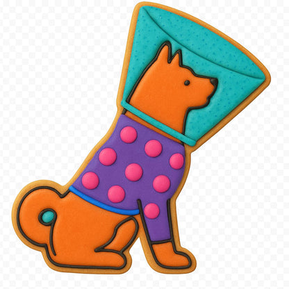 Cone of Shame Dog Cookie Cutter - 4x3.67 Inches, Hilarious Veterinary-Themed Baking Mold
