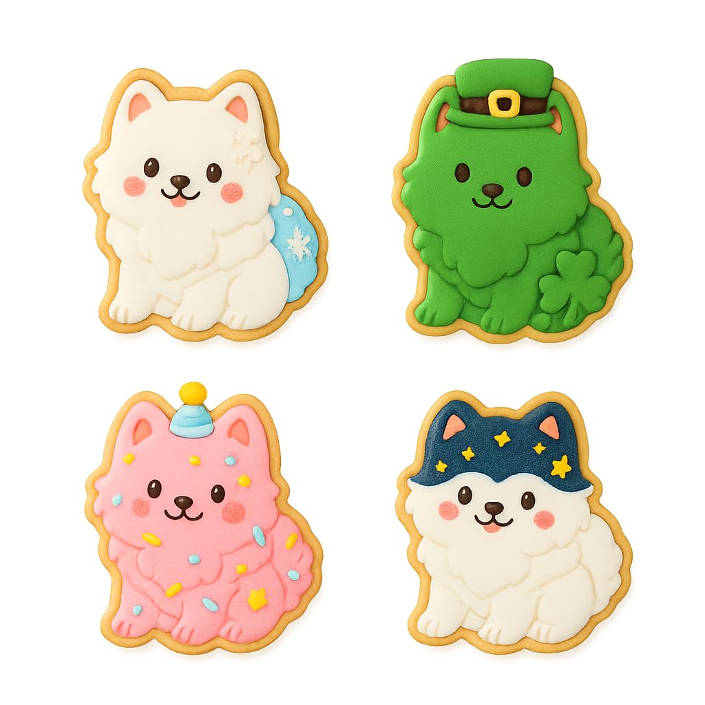 Samoyed Puppy Cookie Cutter & Stamp 4x3.5" for Baking Fondant Clay Embosser