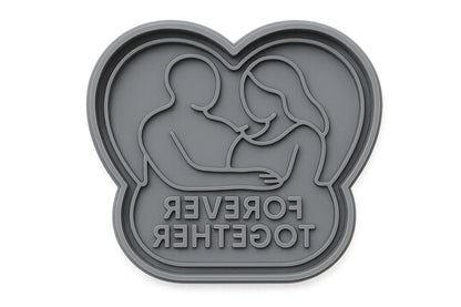 Forever Together Heart Cookie Cutter - 4x3.7" Romantic Baking Design