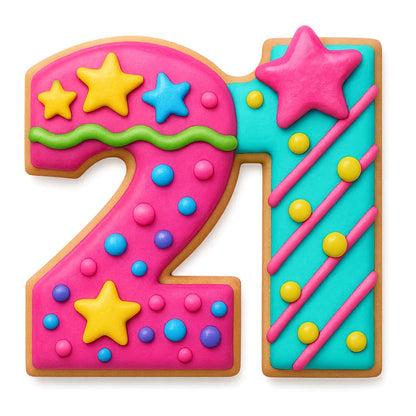 Number 21 Cookie Cutter - 3.3x3.2 Inches, Perfect for 21st Birthday Celebrations & Milestone Events (Random Color)