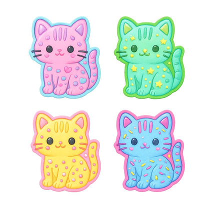 Kawaii Bengal Cat Cookie Cutter & Stamp 4x3.48" for Baking Fondant Clay Gifts