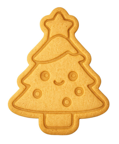 Kawaii Christmas Tree Cookie Cutter Style 2 - 4x3.14" Fun Holiday Baking Design