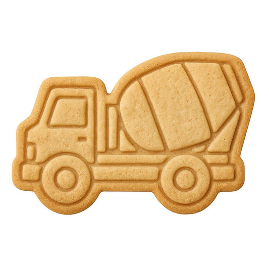 Mighty Gadget Cement Mixer Truck Cookie Cutter & Stamp - 4x3" Fun Vehicle Shape for Construction-Themed Parties (Random Color)