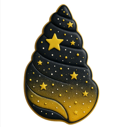 Swirled Seashell Cookie Cutter & Stamp 4x2" for Baking Fondant Clay Embosser