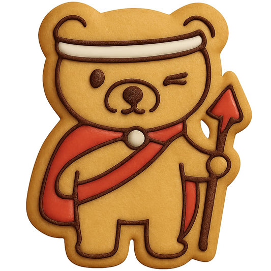 Brave Bear Warrior Cookie Cutter - 4x2.7" Party Fun Baking Design