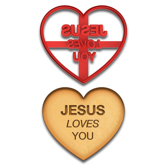 Jesus Loves You Cookie Cutter - 4x3.55 Inches, Christian Baking Tool & Faith-Based Gift