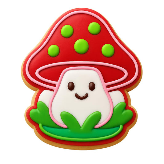 Kawaii Mushroom Man Cookie Cutter - 4x3.54" Fun Baking Design Kids