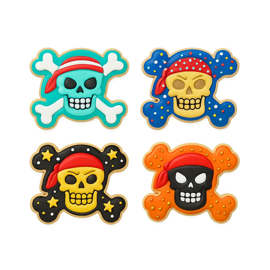 Pirate Skull & Crossbones Cookie Cutter - 4x3.3" Fun Kitchen Baking Gift