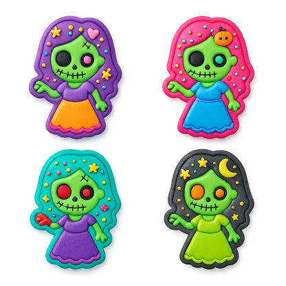 Mighty Gadget Zombie Bride Cookie Cutter & Stamp - 4x2.8" Spooky Design for Halloween Baking (Random Color)