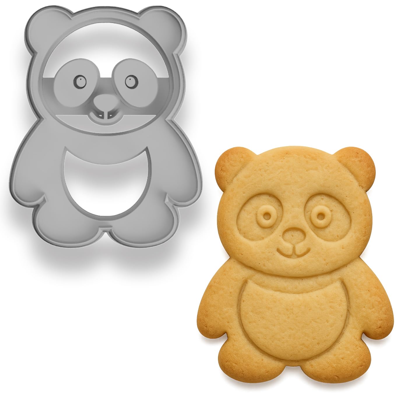 Panda Cookie Cutter & Stamp 4x3.14" for Baking Fondant Clay Embosser Gifts
