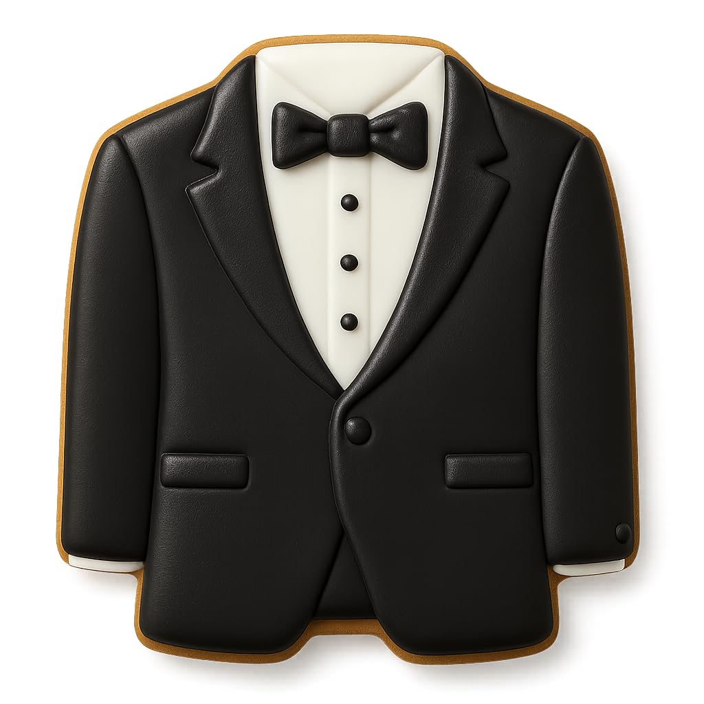 Bow Tie Tuxedo Cookie Cutter – 4x3.69" Stylish Suit Design for Weddings & Events (Random Color)