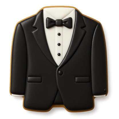 Bow Tie Tuxedo Cookie Cutter – 4x3.69" Stylish Suit Design for Weddings & Events (Random Color)