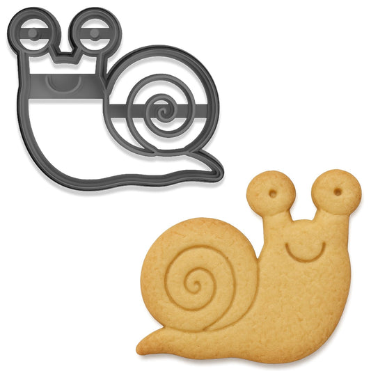Happy Snail Cookie Cutter & Stamp – 4x3.36" Cute Spiral Shell Design for Garden & Nature Baking (Random Color)
