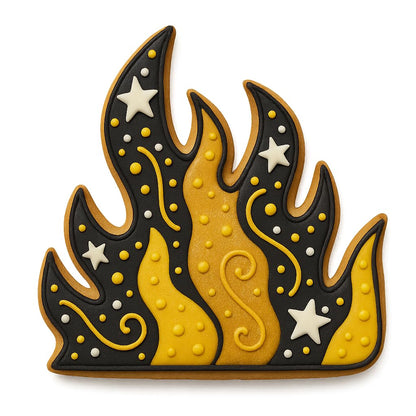 Blazing Fire Flame Cookie Cutter - 4x3.67 Inches, Fun Fire Shape for Baking and Decorating