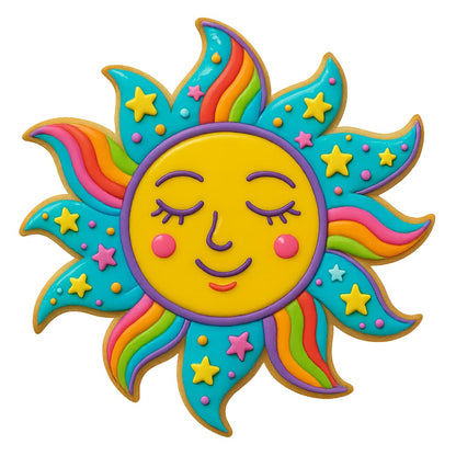 Mighty Gadget Celestial Sun Cookie Cutter & Stamp Set - 4x3.95 Inches, Perfect for Sun-Themed Baking and Crafts