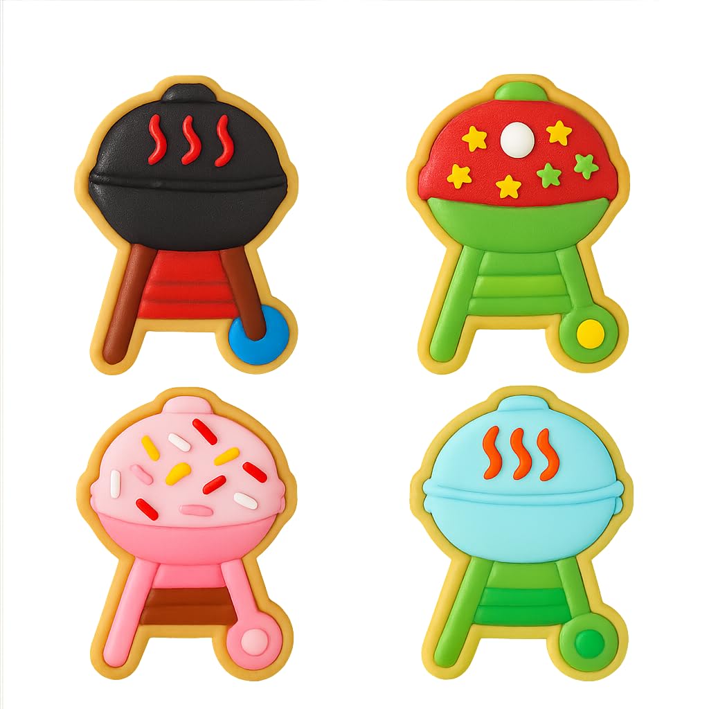 BBQ Grill Cookie Cutter & Stamp 4x2.86" for Baking Fondant Clay Embosser Gifts