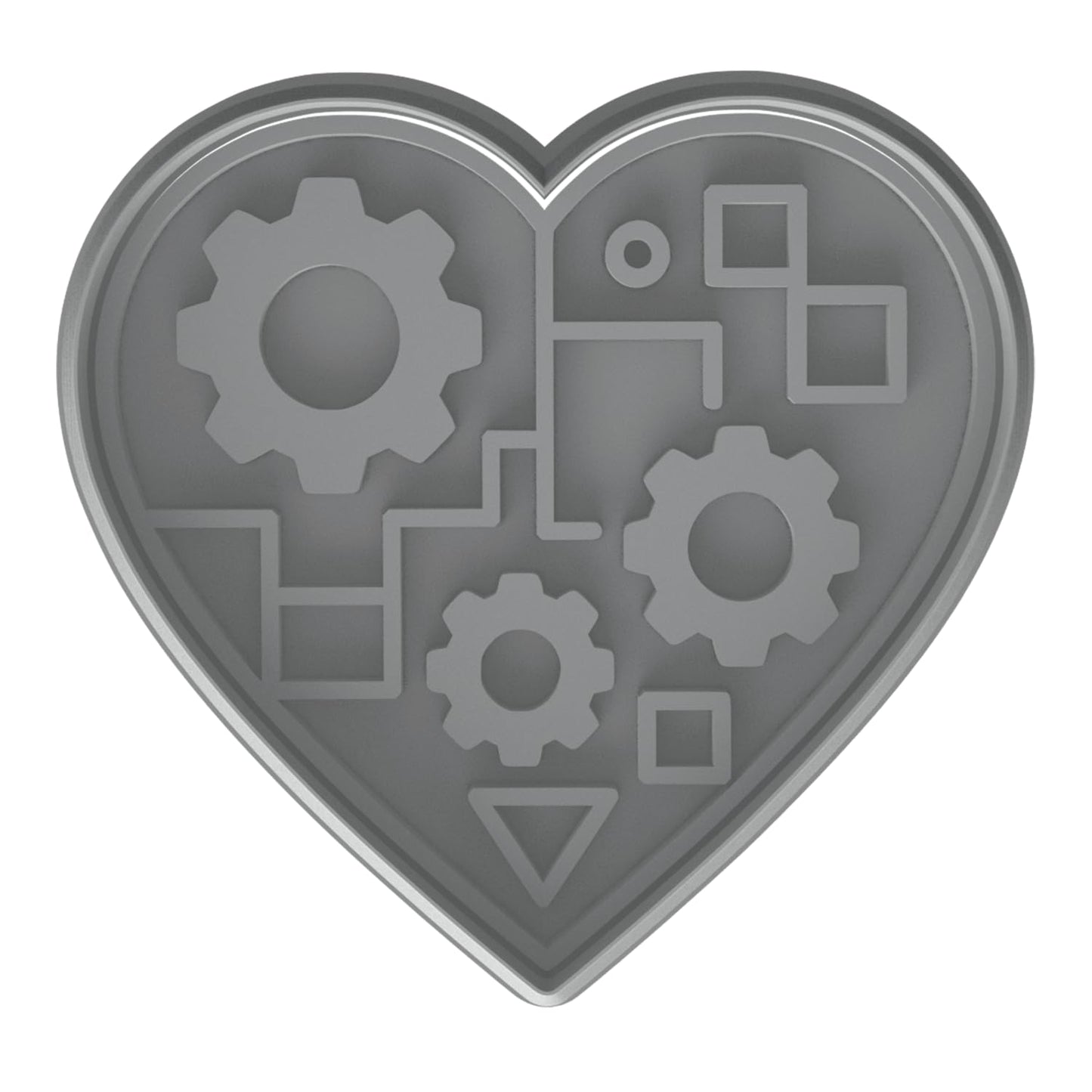 Steampunk Heart with Gears Cookie Cutter & Stamp 4x3.7" for Baking Fondant Clay