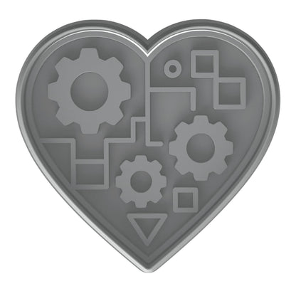 Steampunk Heart with Gears Cookie Cutter & Stamp 4x3.7" for Baking Fondant Clay