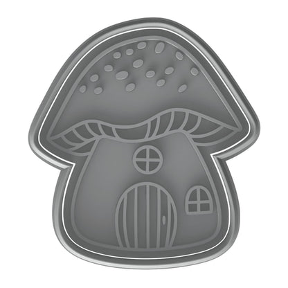 Mighty Gadget Fairy Mushroom House Cookie Cutter & Stamp - 4x3.6" Enchanted Design for Magical Baking (Random Color)