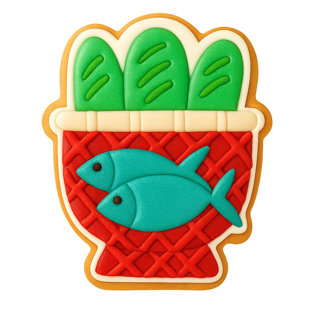 Biblical Loaves & Fishes Cookie Cutter Style 3 - 4x3.44" Quality Party Tool