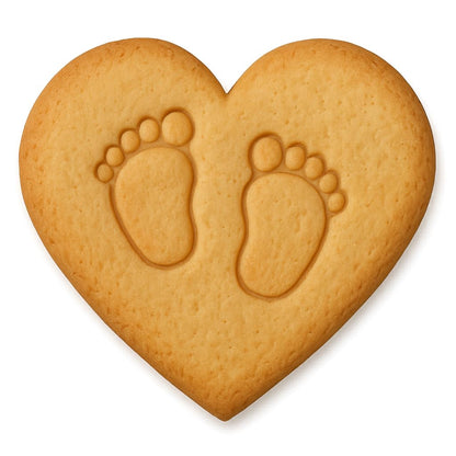 Baby Feet Heart Cookie Cutter & Stamp - 4x3.55 Inches, Newborn & Baby Shower Baking Tool
