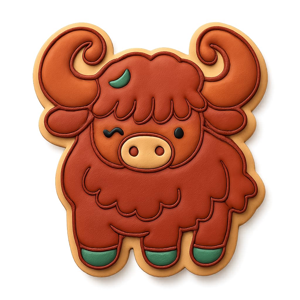 Curly-Horned Coo Cookie Cutter - 4x3.8" Fun Baking Kitchen Party Set
