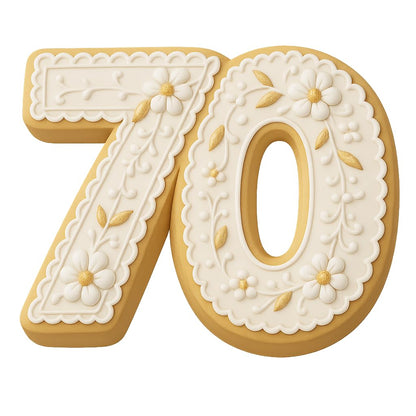 Number 70 Cookie Cutter (3x4") - Made in USA by Mighty Gadget - Perfect for 70th Birthdays and Anniversaries