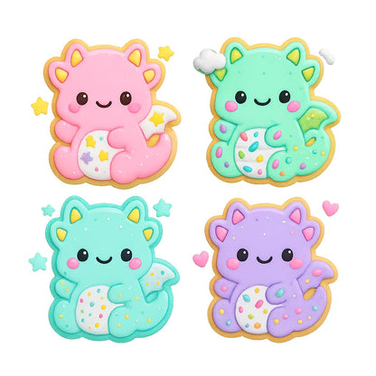 Kawaii Baby Dragon Cookie Cutter - 4x3.49" Fun Kids Baking Design