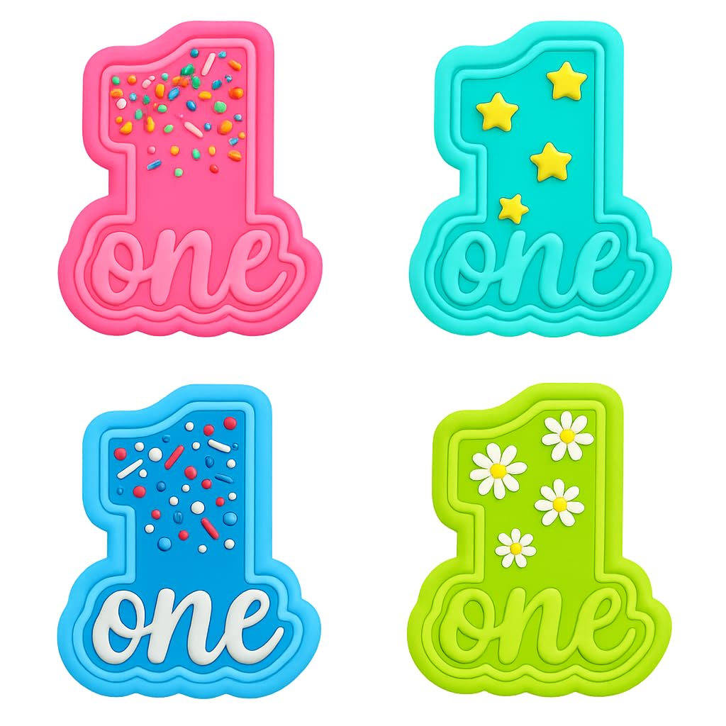 Number 1 with 'One' Cookie Cutter & Stamp 4x2.8" for Baking & Fondant Clay