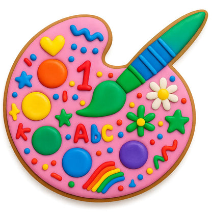 Paint Palette Cookie Cutter & Stamp 4x3.29" for Baking Fondant Clay Embosser