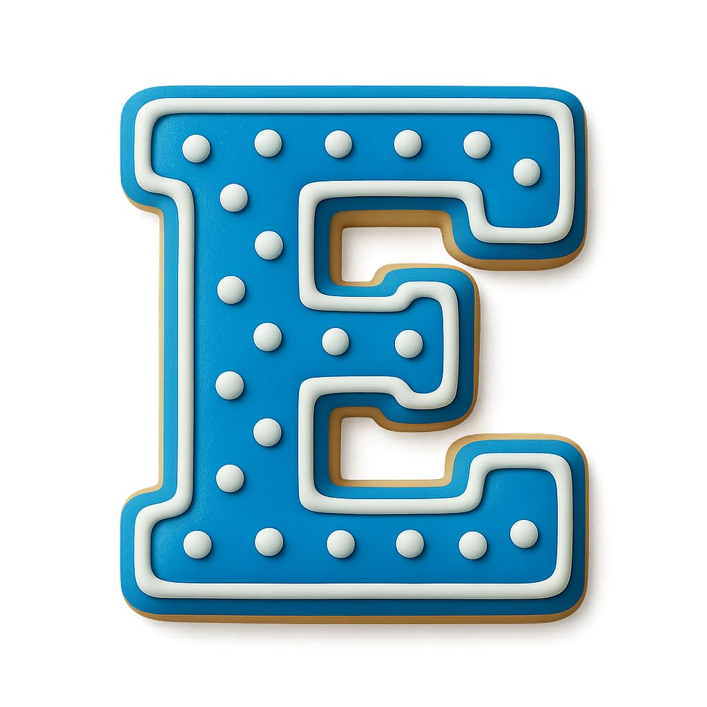 3" Varsity Letter E Cookie Cutter