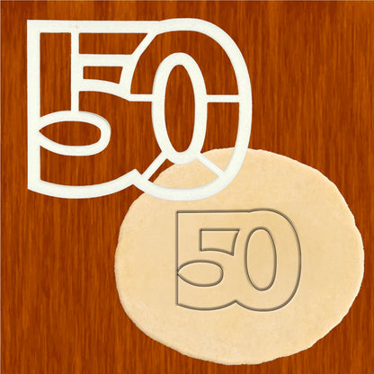 Mighty Gadget Number 50 Cookie Cutter (3x4") - Made in USA by Mighty Gadget - Perfect for 50th Birthdays and Anniversaries