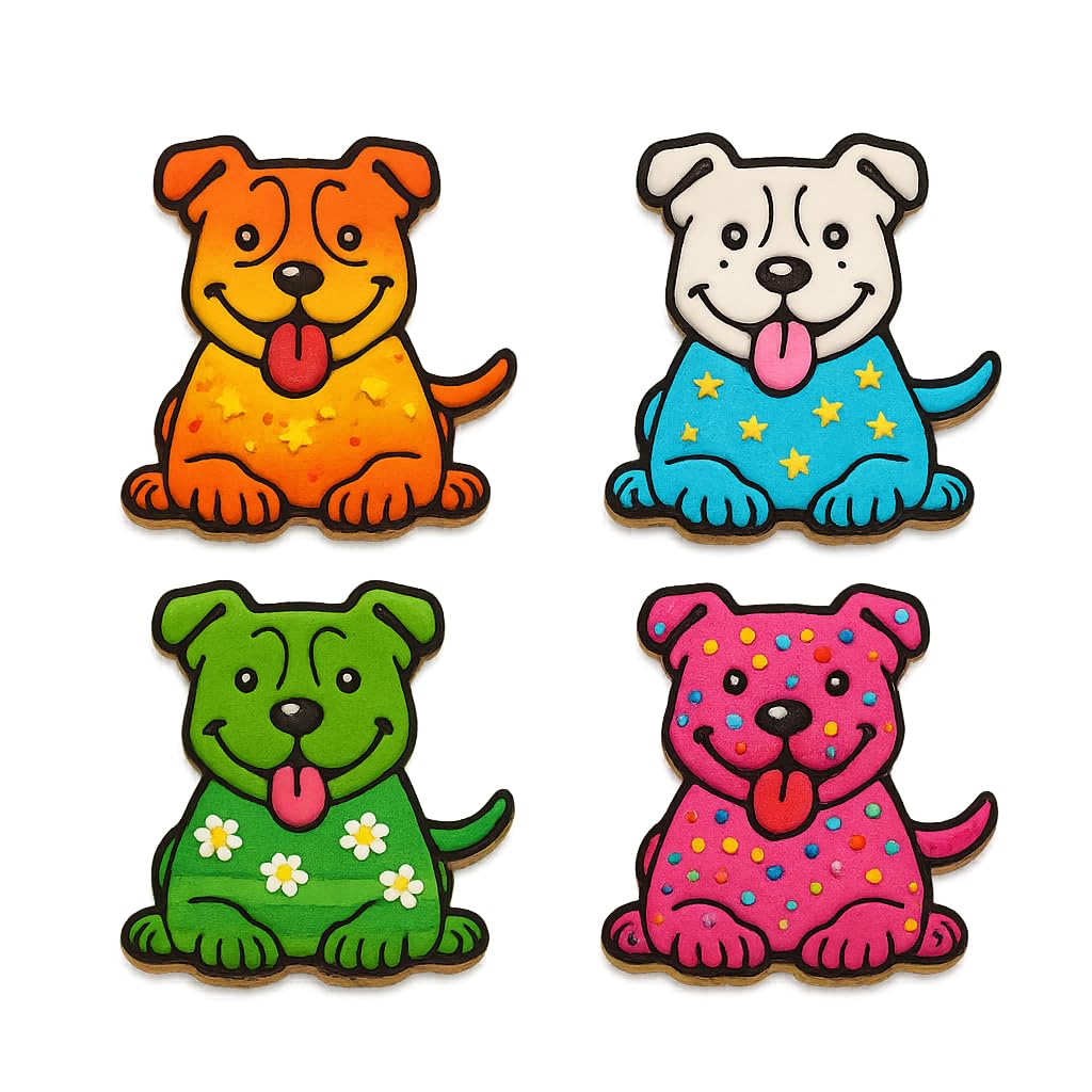 Smiling American Pitbull Cookie Cutter & Stamp 4x3.8" for Baking Fondant Clay