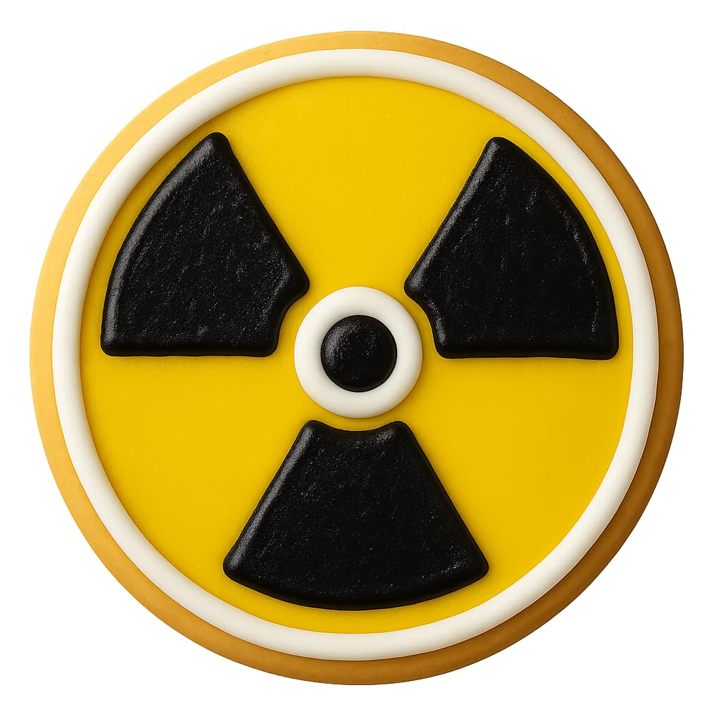 Mighty Gadget Biohazard Radiation Cookie Cutter & Stamp Set - 4x4" Science Symbol Mold for Bakers & Crafters (Random Color)