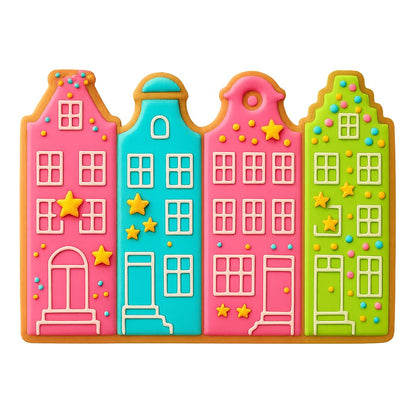 Architectural Amsterdam Houses Cookie Cutter - 4x3.14" Creative Kitchen Design