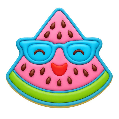 Kawaii Watermelon Face Cookie Cutter 4x3.63" Fun Kids Party Baking Design
